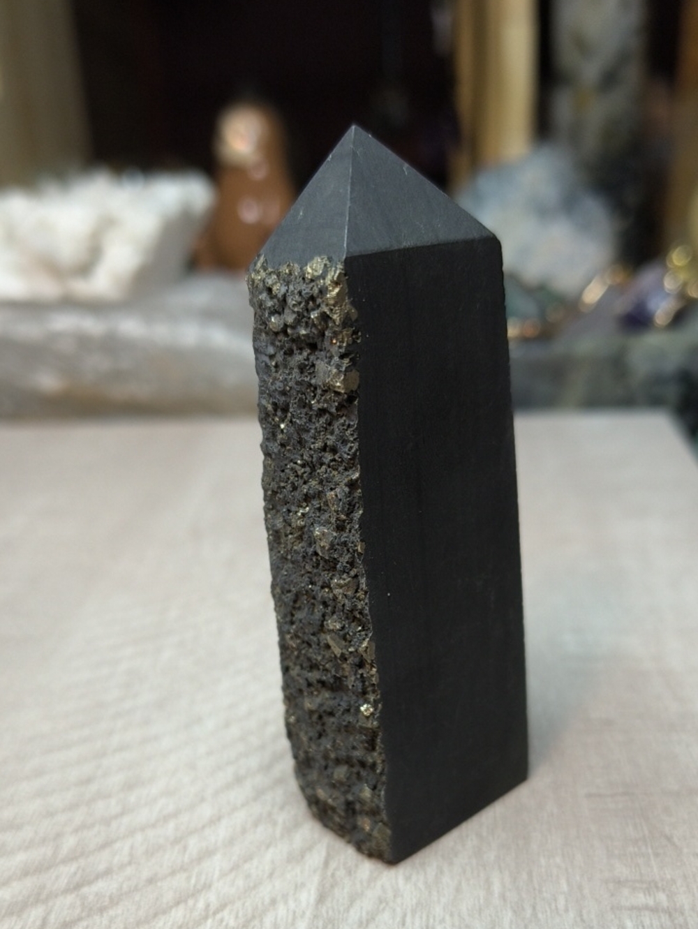 #21 Shungite with Pyrite Crystal Tower